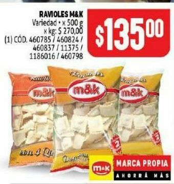 Makro Ravioles m&k 500g oferta