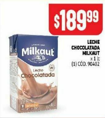 Makro Leche chocolatada milkaut 1lt oferta