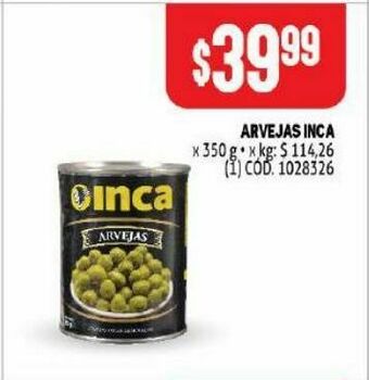 Makro Arvejas inca 350g oferta