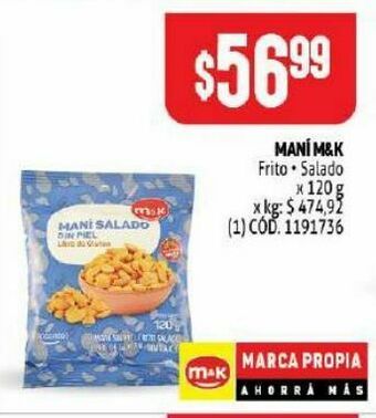 Makro Maní m&k 120g oferta