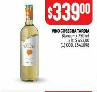 Makro Vino cosecha tardia 750ml oferta