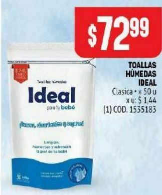 Makro Toallas húmedas ideal 50u oferta