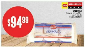 Makro Jabón de tocador m&k oferta