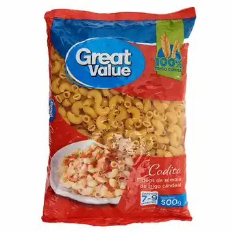 Walmart Fideos Codo Great Value 500gr oferta