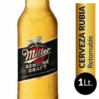 Walmart Cerveza Rubia Miller Retornable 1 Lt oferta