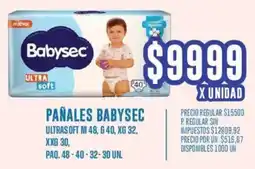 Supermercados Vea Babysec pañales ultrasoft oferta