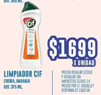 Cif limpiador crema, naranja bot.