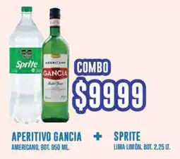 Supermercados Vea Gancia + sprite aperitivo americano, bot. oferta