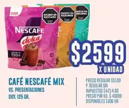 Supermercados Vea Café nescafé mix vs. presentaciones doy. oferta