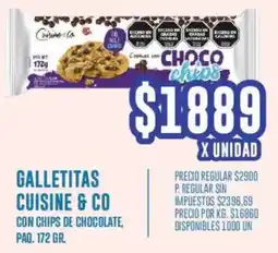 Supermercados Vea Cuisine & Co galletitas con chips de chocolate paq. oferta