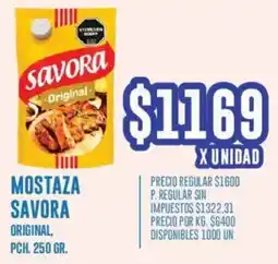 Supermercados Vea Savora mostaza original, pch. oferta