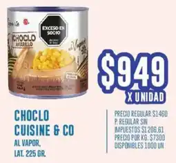 Supermercados Vea Cuisine & Co choclo al vapor, lat. oferta
