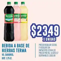 Supermercados Vea Terma bebida a base de hierbas vs. sabores, bot. oferta