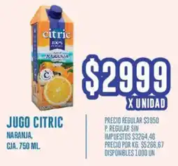 Supermercados Vea Citric jugo naranja, cja. oferta