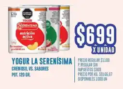 Supermercados Vea La serenísima yogur cremoso, vs. sabores pot. oferta