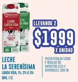 Supermercados Vea La serenísima leche larga vida, 1%, 2% 0 3% brk. oferta