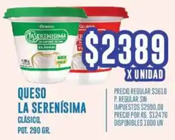 Supermercados Vea La serenísima queso clásico, pot. oferta