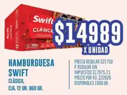 Supermercados Vea Swift hamburguesa clásica, cja. oferta