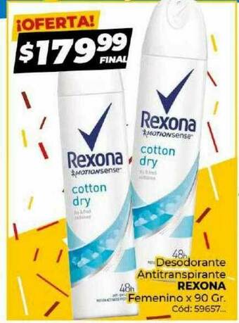 Diarco Desodorante Antitranspirante Rexona oferta