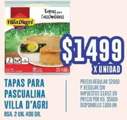 Supermercados Vea Villa d'agri tapas para pascualina bsa. oferta
