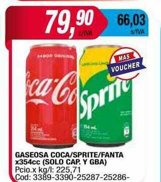 Maxiconsumo Gaseosa Coca Sprite Fanta oferta