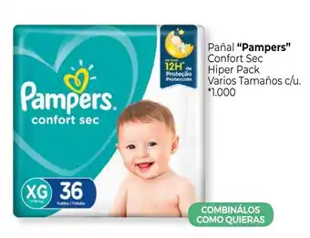 La Anonima Pampers Confort Sec Hiper Pack Pañal varios tamaños c/u. oferta