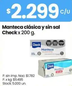 Changomas Check manteca clásica y sin sal oferta