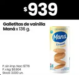 Changomas Maná galletitas de vainilla oferta