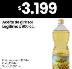 Changomas Legítimo aceite de girasol oferta