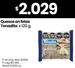 Changomas Tonadita quesos en fetas oferta