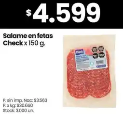 Changomas Check salame en fetas oferta