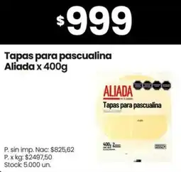 Changomas Aliada tapas para pascualina oferta