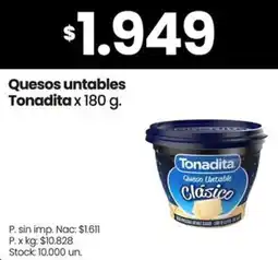 Changomas Tonadita quesos untables oferta