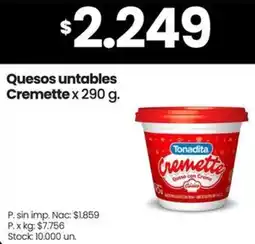 Changomas Cremette quesos untables oferta