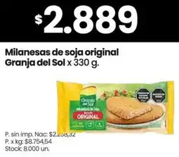 Changomas Granja del sol milanesas de soja original oferta