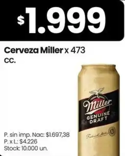 Changomas Miller cerveza oferta