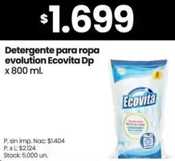 Changomas Ecovita detergente para ropa evolution dp oferta