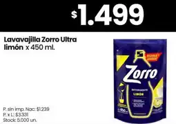 Changomas Zorro lavavajilla ultra limón oferta