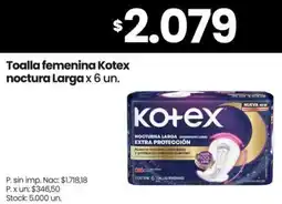 Changomas Kotex toalla femenina noctura larga oferta