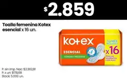Changomas Kotex toalla femenina esencial oferta