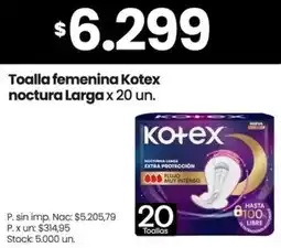 Changomas Kotex toalla femenina noctura larga oferta