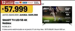 Changomas Noblex smart tv led 58" oferta