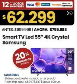 Changomas Samsung smart tv led 55" oferta