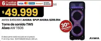 Aiwa torre de sonido TWS AW T606