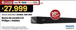 Changomas Philips o Noblex barra de sonido 2.0 oferta
