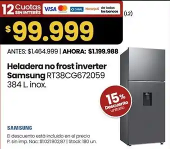 Samsung heladera no frost inverter