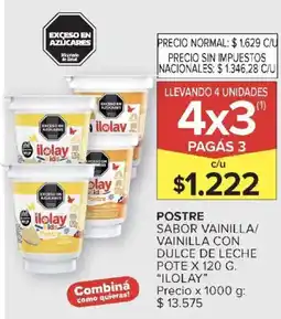 Carrefour Ilolay postre sabor vainilla/ vainilla con dulce de leche pote oferta