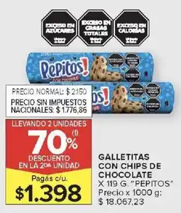 Carrefour Pepitos galletitas con chips de chocolate oferta