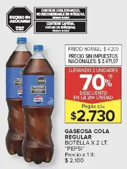 Carrefour Pepsi gaseosa cola regular botella oferta