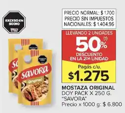Carrefour Savora mostaza original doy pack oferta